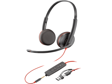Slušalice HP Poly Blackwire 3225 Stereo USB-C Headset +3.5mm Plug +USB-C/A Adapter/8X229AA/crna