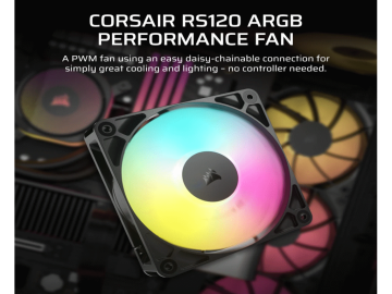 Ventilator CORSAIR RS120/120mm/ARGB/single pack/crna