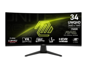 MSI 34 inča 346CQ MAG UWQHD 3440x1440 VA 180 Hz zakrivljeni gaming monitor