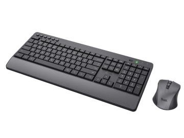 Tastatura+miš TRUST TREZO bežicni set/Silent/US/crna