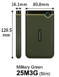 External HDD 2TB Slim form factor, M3G, USB 3.1, 2.5, Anti-shock system, Backup software, 185g, Mili
