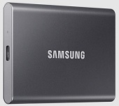 Portable SSD 1TB, T7, USB 3.2 Gen.2 (10Gbps), [Sequential Read/Write : Up to 1,050MB/sec /Up to 1,00
