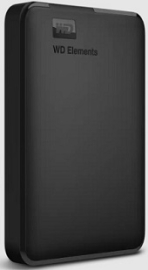 External HDD 1TB, Elements Portable, USB3.2 Gen1, Black