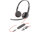 Slušalice HP Poly Blackwire 3225 Stereo USB-C Headset +3.5mm Plug +USB-C/A Adapter/8X229AA/crna