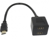 FAST ASIA Adapter HDMI - HDMI M/2F (spliter) crni