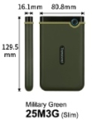 External HDD 2TB Slim form factor, M3G, USB 3.1, 2.5, Anti-shock system, Backup software, 185g, Mili